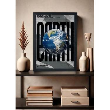 Imagem de Quadro Decorativo arte do planeta terra - Com vidro Tamanho:21cm x 30c