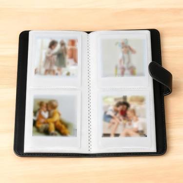 Imagem de Álbum de fotos preto de poliuretano com 80 bolsos para câmeras Polaroid Square