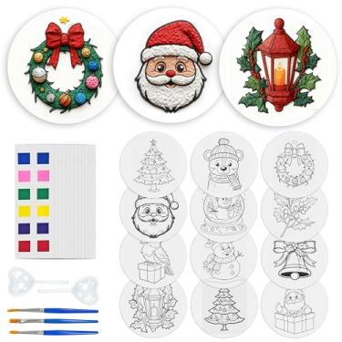 Imagem de Reofrey 24 kits de pintura mágica inchada – kit de pintura de textura de espuma 3D com 12 padrões com 3 canetas de pintura, 2 conta-gotas, 12 cartões de tinta acrílica, esponja de lona mágica para