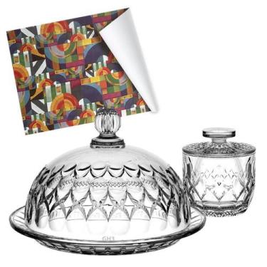 Imagem de Kit Utensílios Vidro Manteigueira Francesa Queijeira Madrid - Gh3