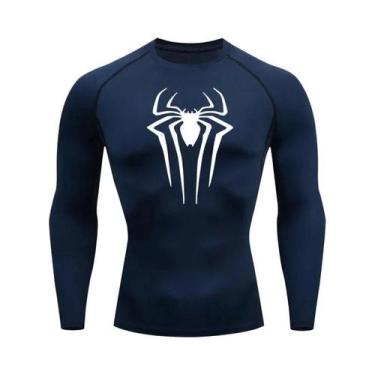 Imagem de Camiseta De Compressão De Manga Longa Com Estampa De Aranha Para Homen