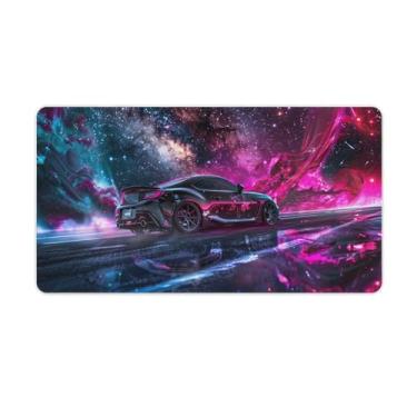 Imagem de HouLaiZhe JDM Tapete de mouse grande para jogos JDM carro Gr86 noite estrelada universo arte tapete de mesa antiderrapante base de borracha laptop acessórios de computador suprimentos bloco de escrita