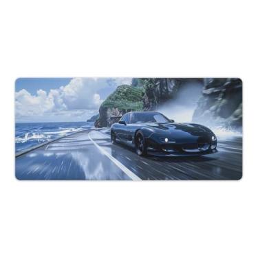 Imagem de HouLaiZhe Tapete de mouse para jogos JDM Rx7 anime japonês grande base de borracha antiderrapante acessórios para computador laptop suprimentos bloco de escrita para escritório casa 40 x 90 cm