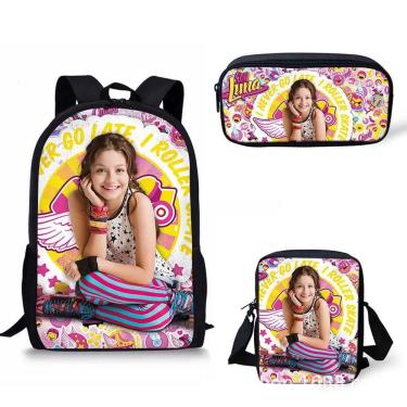 Imagem de Conjunto de mochilas Soys Lunas Cartoon Kids School Nylon 3 unidades