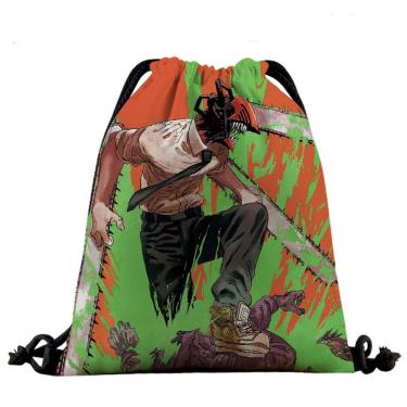 Imagem de Mochila com cordão, bolsa de ginástica esportiva Anime Mans 39x32cm