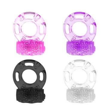 Imagem de Anel Peniano Vibratório, TPR, com Vibrador Borboleta para Estimulação do Clitóris, Rosa e Roxo, Bateria LR1130, 4 Cores Disponíveis