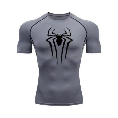 Imagem de Camisa De Compressão Masculina De Secagem Rápida Com Estampa De Aranha