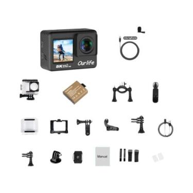 Imagem de Câmera De Ação À Prova d'Água 5K 30FPS Com Tela LCD De 20 Polegadas E 