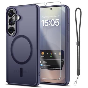 Imagem de Janmitta Capa magnética para Samsung Galaxy S26+ Plus, com protetor de tela, compatível com MagSafe, proteção contra quedas de grau militar, capa de telefone fosca translúcida fina à prova de choque