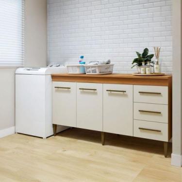 Imagem de Armário Multiuso Nova Iguaçu 3 Portas 3 Gavetas Nature/Off White - Kak