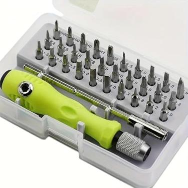 Imagem de Conjunto de chaves de fenda magnéticas de precisão 32 em 1 com estrela, Torx, Phillips, fenda, brocas hexagonais – Mini kit de ferramentas de reparo para óculos, laptop, telefone, relógio, brinquedos
