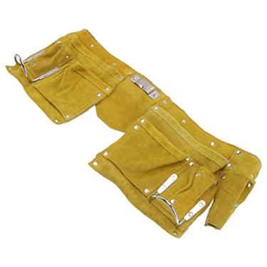 Imagem de EVGATSAUTO Cinto de Ferramentas de Couro, Vários Bolsos, Fivela de Liberação Rápida, Avental de Cinto de Ferramentas de Couro Portátil à Prova de Desgaste para Trabalhar Madeira