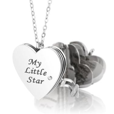 Imagem de Camhanno Colar To My Daughter From Dad, pingente de livro de aço inoxidável com 6 páginas, banhado a ouro amarelo 18K, corrente de 50 cm, presente de formatura de aniversário, Large, Aço inoxidável