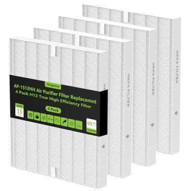 Imagem de iSingoione Pacote com 4 filtros de substituição AP-1512HH True HEPA H13 compatível com purificador de ar Coway Airmega AP-1512HH e purificador de ar Airmega 200M, peça nº 3304899 (4 filtros HEPA)