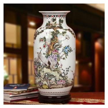 Imagem de Vaso decorativo vaso grande mesa excelente porcelana jingdezhen cerâmica capital acessórios para sala estilos clássicos decorações de casa