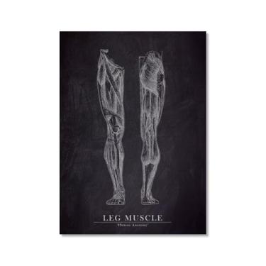 Imagem de Arte de anatomia humana, pintura em tela médica, vintage, esqueleto muscular, educação, pôster, impressão de imagem de parede, decoração de clínica hospitalar (SKU9,20,3 x 30,5 cm = (20 x 30 cm), sem