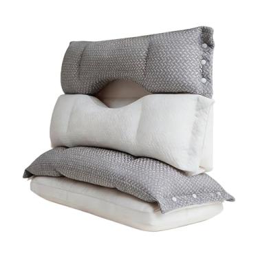 Imagem de Almofada Confortável - Fecho de Botão Removível e Lavável | Almofada de Dupla Camada para Quem Dorme de Lado - Para Adultos Seniores Homens Mulheres Hotel Viagem Sofá Dormitório Descanso Sesta