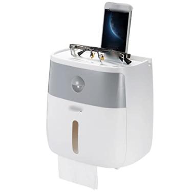 Imagem de Dispensador de lenços de cozinha montado na parede para toalhas de papel múltiplas caixa de armazenamento de lenços gaveta banheiro (cor: branco, tamanho: 20,5 * 13 * 21 cm) (branco 20,5 * 13 * 21 cm)