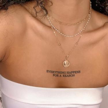 Imagem de Suco de ervas semipermanente simples inspirador frase padrão em inglês 7-14 dias sem derramamento sem reflexivo pulso braço pescoço pescoço perna abdominal corpo tatuagem adesivos à prova d'água 1