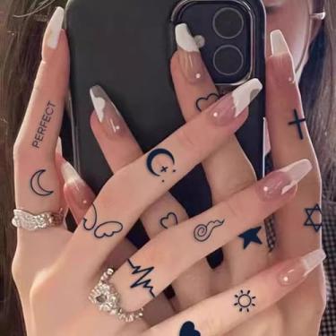 Imagem de 3 adesivos de tatuagem descartáveis de suco de ervas semipermanentes à prova d'água