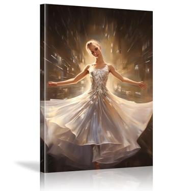 Imagem de Bailarina aquarela impressão de arte bailarina bailarina dança parede arte bailarina bailarina dançarina dançando pintura mural - (75 x 100 cm) moldura interna 76.2x99.1 cm