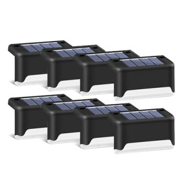 Imagem de Luzes Laterais de Piscina Solares Pacote com 8 Unidades Noturnas LED Mudança Cor Deck para Escadas Degraus Cerca Jardim Pátio Decoração Caminhos