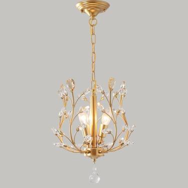 Imagem de Lustre retrô americano, estilo industrial LED, luminária pendente de cristal, ilha de cozinha de restaurante, bar, cafeteria, loja de chá de leite, loja de roupas, luz decorativa, ouro