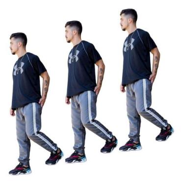 Imagem de Kit 3 Calças Jogger Skinny Punho Na Barra Tactel R 417 - FR, Chumbo, G