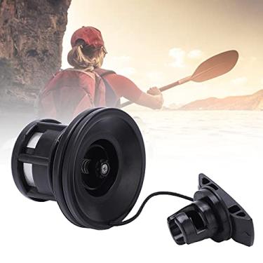 Imagem de Ymiko Substituição Leve da Válvula de Gás da Válvula de Ar do Barco para Barcos de Borracha de Caiaque de Bote Inflável Material de PVC Durável Ajuste Universal para a Maioria Dos (BLACK)