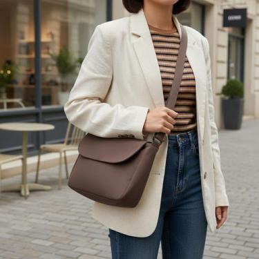 Imagem de Bolsa Transversal Feminina Tecido Grosso Durável com Alça Ajustável Le