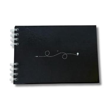 Imagem de Álbum Scrapbook A5 Folhas Pretas 180g - Caneta Branca Opcional para Preservar Memórias e Projetos Artísticos (Viagens 25 folhas,Não)