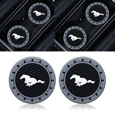Imagem de Porta-copos de carro, porta-copos de silicone Ford Mustang, acessórios para interior de carro, 6 cm, 2 peças
