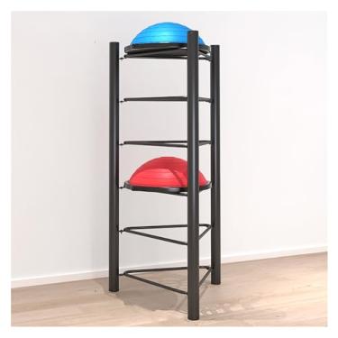 Imagem de ZDJZMGZ Suporte de bola de exercício para academia comercial, meia bola, suporte de treinador, suporte autônomo, meia bola, academia, estúdio de ioga, organizador de bolas de estabilidade de 5/6