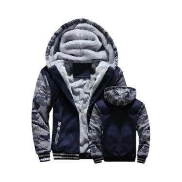 Imagem de Jaqueta De Inverno Masculina Quente E Grossa Com Capuz E Zíper, Roupa 