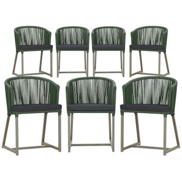 Imagem de 7 Cadeiras De Jantar área Noronha Fendi E11 Trama  Verde