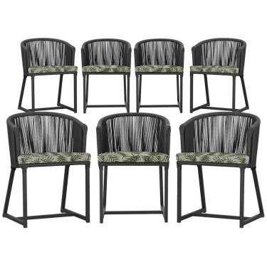Imagem de 7 Cadeiras De Jantar área Noronha Preta E5 Trama Original Preto