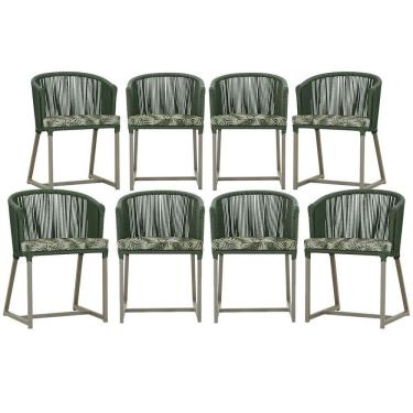 Imagem de 8 Cadeiras De Jantar área Noronha Fendi E5 Trama Original Verde