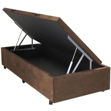 Imagem de Base com Baú Solteiro 36x88x188 material sintético Cor Marrom - Alto N