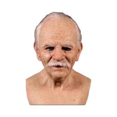 Imagem de Máscara Realista De Homem Careca Vintage Para Adultos, Máscara Branca 