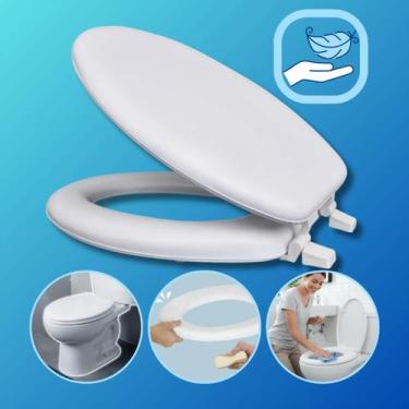 Imagem de Tampa de Vaso Sanitário Almofadado Branco Universal Macio Acolchoado -