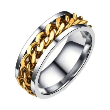 Imagem de Anel De Dedo Masculino Rotativo Em Aço Inoxidável - Joia Casual Exquis