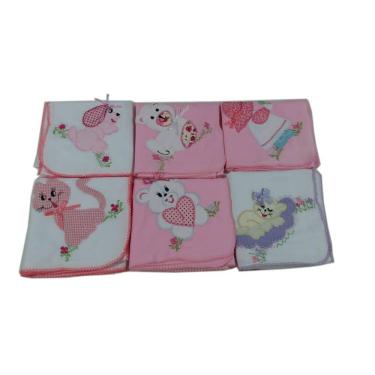 Imagem de Kit 16 fraldas 6 cueiros 2 toalha banho 6 babador Menina