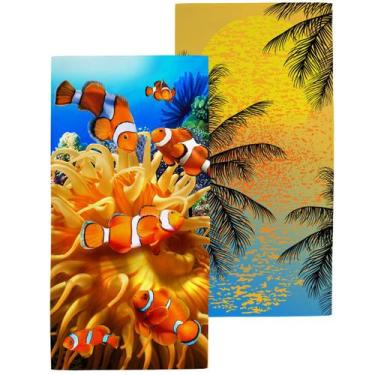 Imagem de Kit 2 Toalhas de Praia Banhão Teka Málaga 75x150 cm