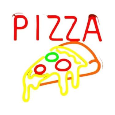 Imagem de Letreiro De Neon Para Pizza: Decoração De Parede Iluminada Para Pizzar