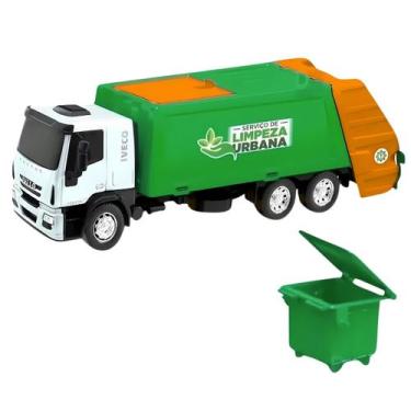 Imagem de Caminhão Iveco Tector Coletor De Lixo - Brinquedo Infantil De Limpeza 