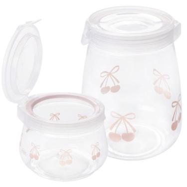 Imagem de Kit porta mantimentos 700ml e 1,9 litros rosa Flip Plasutil