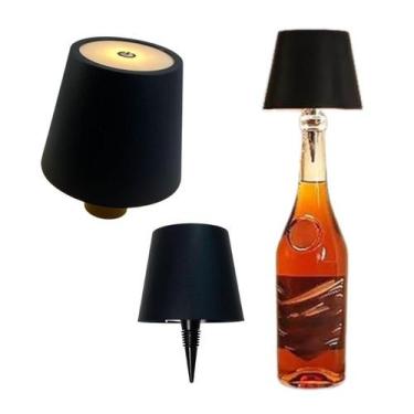 Imagem de Mini Luminária Preta Touch Led Mesa ou Encaixar em Garrafas - TOP RIO