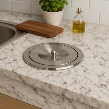 Imagem de Lixeira Cozinha Embutir Granito Inox 304 Não Enferruja 3l - Eletrocuba