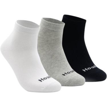 Imagem de Meia Kit 3 Pares Unissex Dia a Dia Calcanhar Verdadeiro Cano Médio Hoa