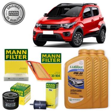 Imagem de Kit De Filtros e Óleo Fiat Mobi 1.0 Firefly Drive 2018 2019 - MANN, PE